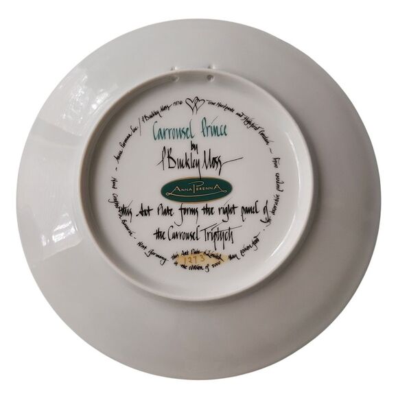 ANNA PERENNA "Carousel Prince" COLLECTOR  Decorative Plate BY P BUCKLEY MOSS. - Picture 4 of 5